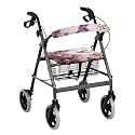 Purple Hummingbird Floral Accessories for Rollator Walkers Pattern Easy to Install Rollator Walker Seat and Backrest Covers Universal Walkers for Seniors with Seat Covers
