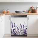 Purple Lavender Dishwasher Magnets Decorative Cover,Summer Floral Waterproof Magnetic Dishwasher Cover Panel,Refrigerator Magnet Cover for Kitchen Home Decor 23x26 Inch