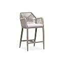 PURPLE LEAF 1 Piece Counter Height Bar Stool with Arms &amp; Cushion, Champagne