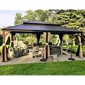 PURPLE LEAF Outdoor Hardtop Gazebo 12' x 20' Bronze Metal 4.7" Wide Frame