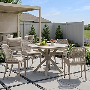 PURPLE LEAF Oversized Outdoor Round Dining Set
