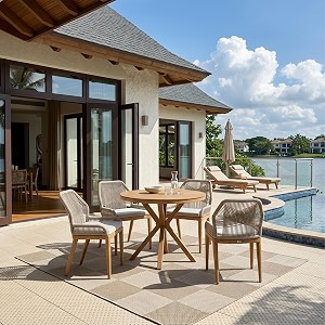 PURPLE LEAF Round Outdoor Dining Set 5
