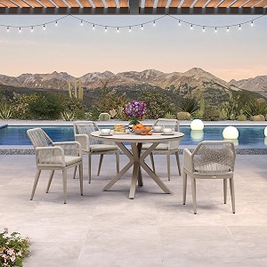 PURPLE LEAF Oversized Patio Round Dining Set