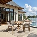 PURPLE LEAF Round Outdoor Dining Set 5 Pieces with Cushion, Teak