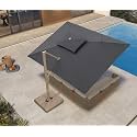 PURPLE LEAF Cantilever Umbrella 10'x13' Rectangle Double Top Canopy Gray