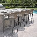 PURPLE LEAF Counter Height Bar Stools Set of 4 Ergonomic Back, Light Grey