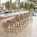 PURPLE LEAF Counter Height Bar Stools Set of 2, Khaki Cushion, Champagne