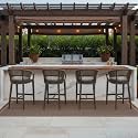 PURPLE LEAF Counter Height Patio Bar Stools Set of 4 Ergonomic Back, Coffee