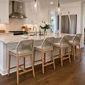 PURPLE LEAF Counter Height Stools Set of 4 with Arms and Cushion, Champagne