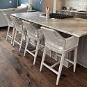 PURPLE LEAF Counter Height Stools Set of 4 with Arms and Cushion, Champagne