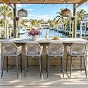 PURPLE LEAF Counter Height Stools Set of 4 with Arms and Cushion, Dark Grey