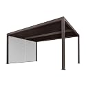 PURPLE LEAF Louvered Pergola 10' × 16' with Short Side Screen Shade Bronze