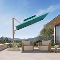 PURPLE LEAF Offset Umbrella 8 FT Double-Vented Canopy Turquoise