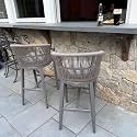 PURPLE LEAF Outdoor Bar Height Stools Set of 2 with Cushion, Light Grey