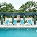 PURPLE LEAF Outdoor Chaise Lounge Set of 4 Arm, White Frame, Turquoise Blue