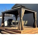 PURPLE LEAF Outdoor Hardtop Gazebo 10' x 14' Bronze Metal 4.7" Wide Frame
