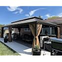 PURPLE LEAF Outdoor Hardtop Gazebo 12' x 28' Bronze Frame 4.7" Wide Metal