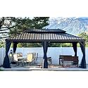 PURPLE LEAF Outdoor Hardtop Gazebo 12' x 20' Aluminum 4.7" Wide Frame Patio