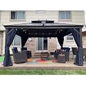 PURPLE LEAF Outdoor Hardtop Gazebo 12' x 14' Aluminum 4.7" Wide Frame Patio