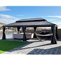 PURPLE LEAF Outdoor Hardtop Gazebo 14' x 24' Aluminum 4.7" Wide Frame Patio