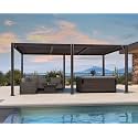 PURPLE LEAF Outdoor Louvered Pergola 11' x 18' Patio Aluminum Gazebo Bronze