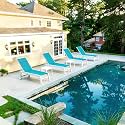 PURPLE LEAF Outdoor Oversized Chaise Lounge Set of 4, Turquoise Blue