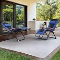 PURPLE LEAF Outdoor Reclining 2 Chair Oversized Quilted Cushion, Blue Black