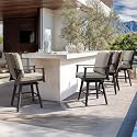 PURPLE LEAF Outdoor Swivel Bar Stools Set of 4 Counter Height Bar Stool Chairs with Thick Cushions and Pillows Heavy Duty Patio Rattan Barstool for Garden Lawn Balcony Kitchen