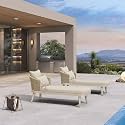 PURPLE LEAF Patio Chaise Lounge Set of 2 with Arms &amp; Cushion, Matte White