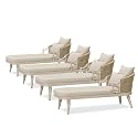 PURPLE LEAF Patio Chaise Lounge Set of 4 with Arms & Cushion, Matte White