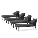 PURPLE LEAF Patio Chaise Lounge Set of 4 with Soft Cushion, Grey
