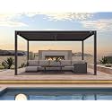 PURPLE LEAF Patio Louvered Pergola 10' x 14' Outdoor Hardtop Gazebo Bronze