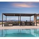 PURPLE LEAF Patio Louvered Pergola 11' x 21' Retractable Shade Cover Bronze
