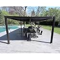 PURPLE LEAF Patio Louvered Pergola 13' x 30' Patio Aluminum Gazebo Bronze