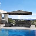 PURPLE LEAF Patio Market Umbrella 11' x 15' Thicken Aluminum Pole, Gray