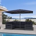 PURPLE LEAF Patio Market Umbrella 11' x 11' Thicken Aluminum Pole Navy Blue