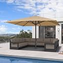 PURPLE LEAF Patio Market Umbrella 13' x 13' Thicken Aluminum Pole, Beige
