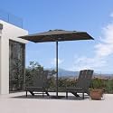 PURPLE LEAF Patio Market Umbrella 5' x 8' Upgrade Fabric Gray Outdoor Lawn