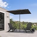 PURPLE LEAF Patio Market Umbrella 8' x 8' Semi-Auto Easy Opening, Gray