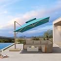 PURPLE LEAF Pool Umbrella 10 FT Double-Vented Canopy Wind Ready Turquoise
