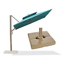 PURPLE LEAF Pool Umbrella With Base 8 FT Double-Vented Canopy Turquoise