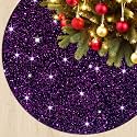 Purple Sequin Tree Skirt 48 Inches Sparkly Christmas Tree Skirts Velvet Halloween Tree Skirt Large Santa Tree Skirts Xmas Tree Base Cover Royal Purple Tree Cover for Christmas Party Decor