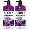 Purple Shampoo and Conditioner Set for Platinum Blonde, Silver, Light, Bleached and Grey Hair - Sulfate and Paraben Free Professional Salon Grade Toner (2 x 16 fl oz) – for Women and Men
