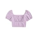 Purple Solid Crop Top for Women