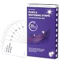 Purple Teeth Whitening Strips for Stain Removal - 14 Whitening Strips with Color Correction Technology, Peroxide-Free Enamel Safe Teeth Brightening Treatment for Coffee, Tea & Smoking Stains [14 PCS = 7 Pair ]