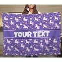 Purple Unicorn Kids Throw Blanket - Custom Personalized Fleece, 60x80 in