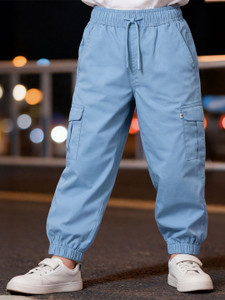 purple united kids regular fit boys blue trousers