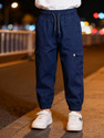 Purple United Kids Regular Fit Boys Dark Blue Trousers