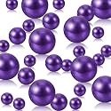 Purple Vase Filler | 150PCS Pearls Bead for Centerpieces Vases | 8/14/20 mm No Hole Beads, Fake Pearls for Wedding Birthday Theme Party Table Centerpieces Decor Decor