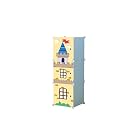 PurpleHeart 3 Door 3 Shelf PC Collapsible Wardrobe (Finish Color - Sky Blue